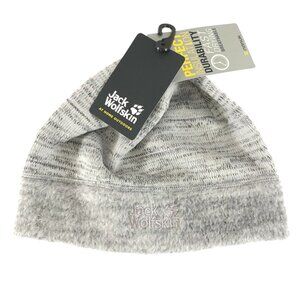 Jack Wolfskin Aquila Cap Beanie Knit Fleece Lined Unisex Gray Size M